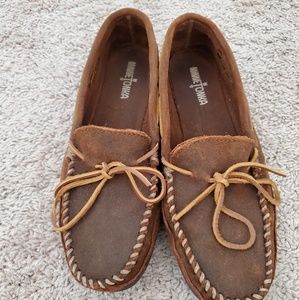 Minnetonka Dark Leather Moccasins
